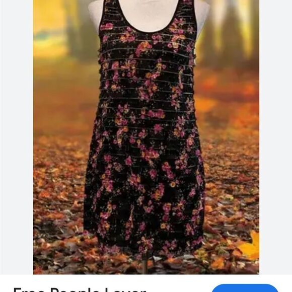 VINTAGE Free People Floral Print All Over Ruffle Dress. Size Medium. - Picture 1 of 12